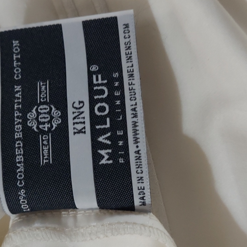 2 Malouf 400 Thread Count King Pillow Cases Cream/off-white Egyptian Cotton